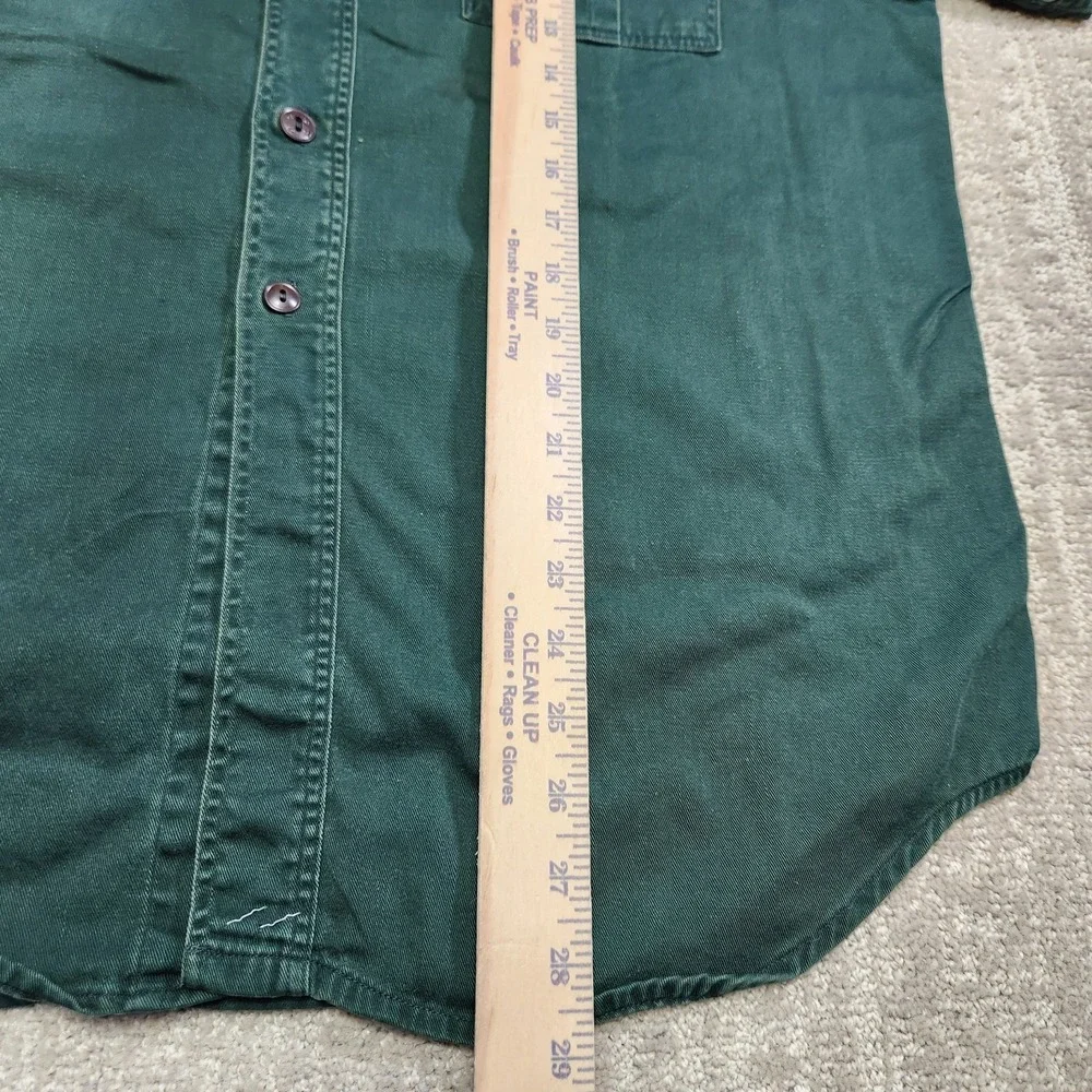 Vintage 50s Boy Scouts Shirt Fits Men L Sanforized Cotton Green Button Up USA